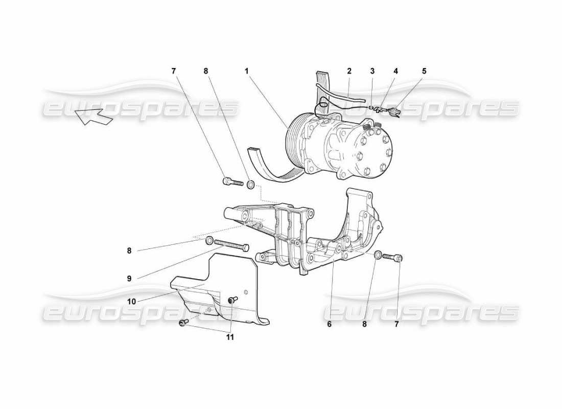 Lamborghini Murcielago LP670 air conditioning system Part Diagram