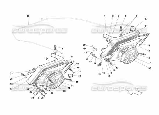 a part diagram from the Lamborghini Murcielago parts catalogue