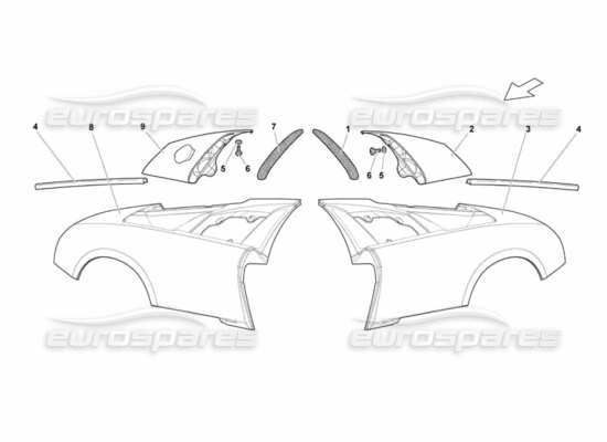 a part diagram from the Lamborghini Murcielago LP670 parts catalogue