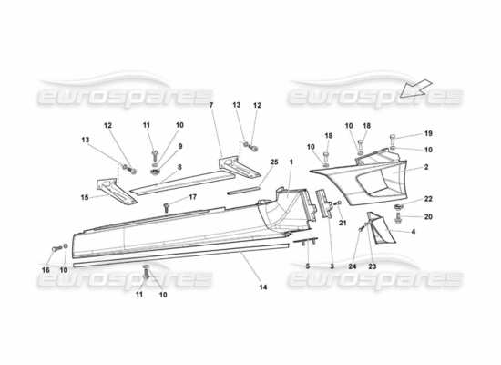 a part diagram from the Lamborghini Murcielago LP670 parts catalogue