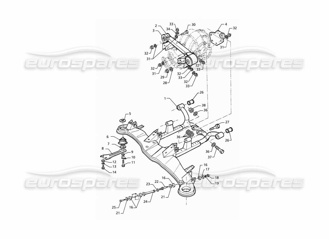 Maserati Ghibli 2.8 GT (Variante) Rear Suspension Parts Diagram