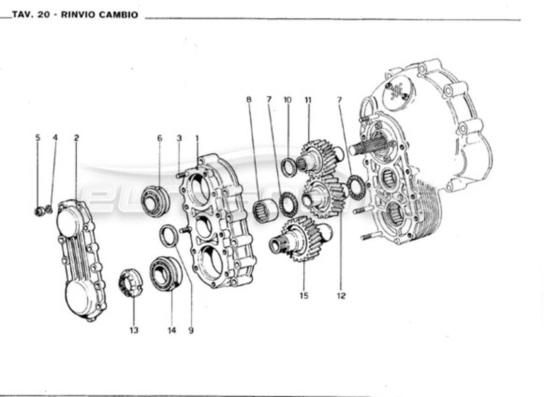 Ferrari 246 GT Series 1 Gearbox Transmission Parts Diagram