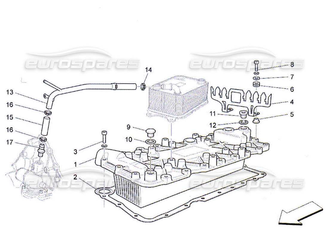 Maserati QTP. (2010) 4.2 HEAT EXCHANGER Parts Diagram