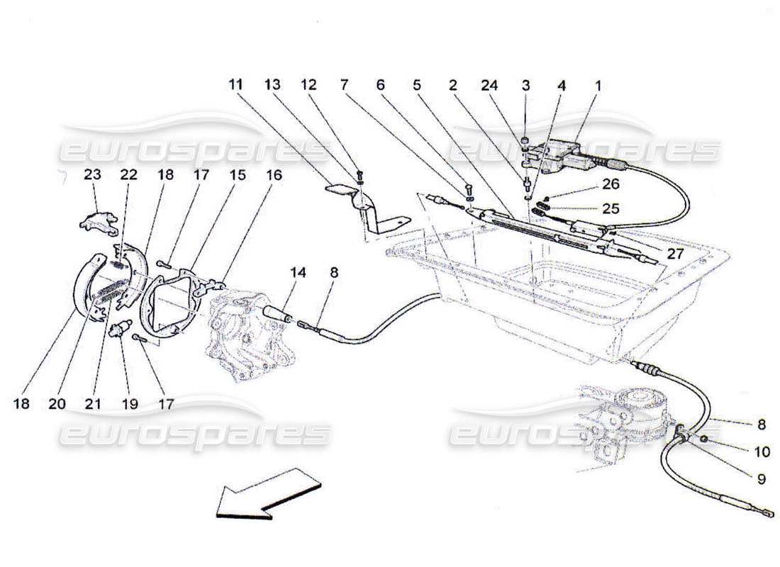 Maserati QTP. (2010) 4.2 Handbrake Parts Diagram
