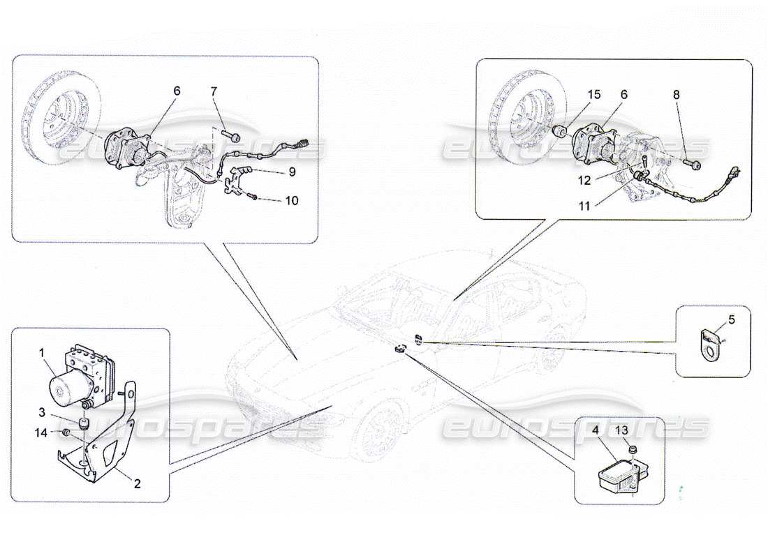 Maserati QTP. (2010) 4.2 braking control systems Part Diagram