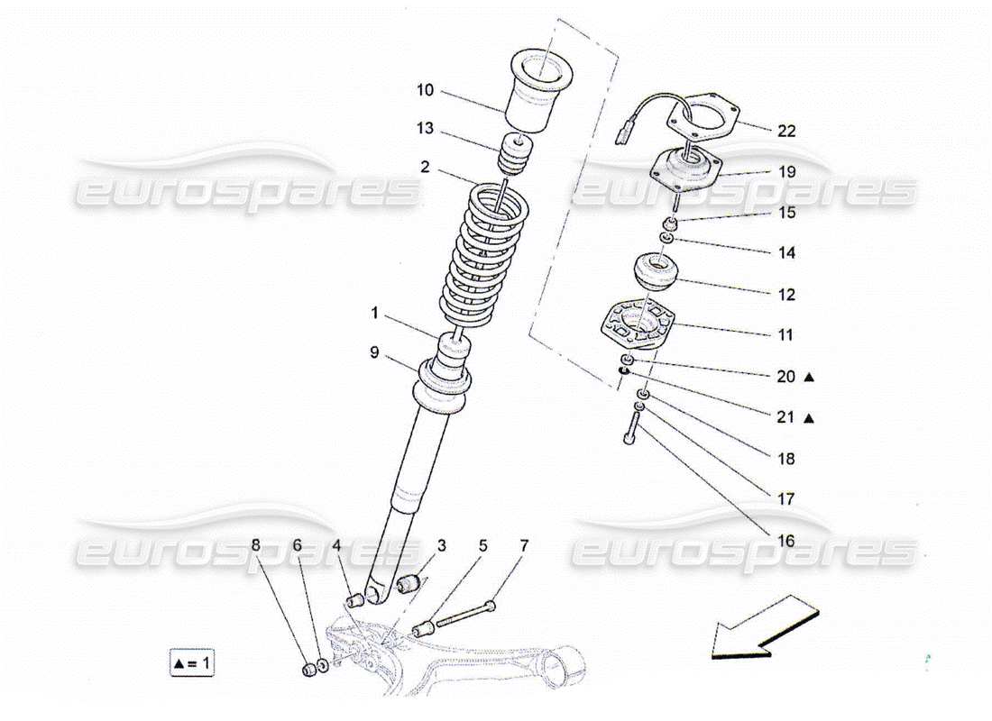 Maserati QTP. (2010) 4.2 front shock absorber devices Parts Diagram