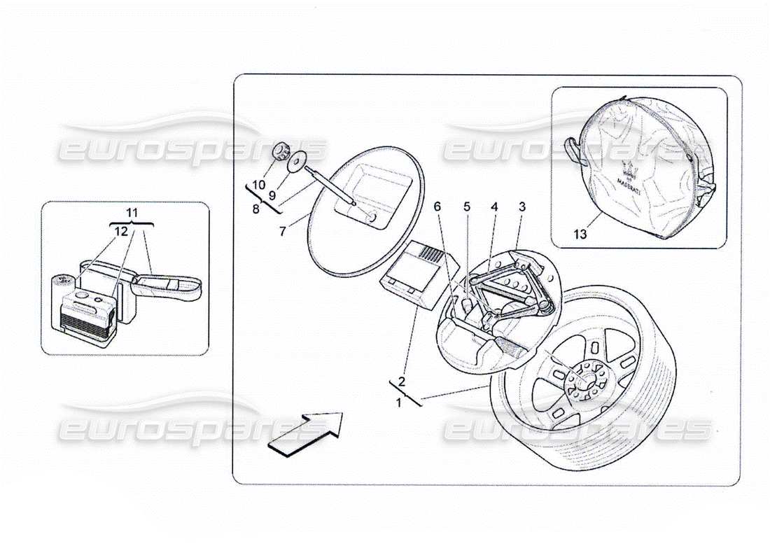 Maserati QTP. (2010) 4.2 Accessories Provided Parts Diagram