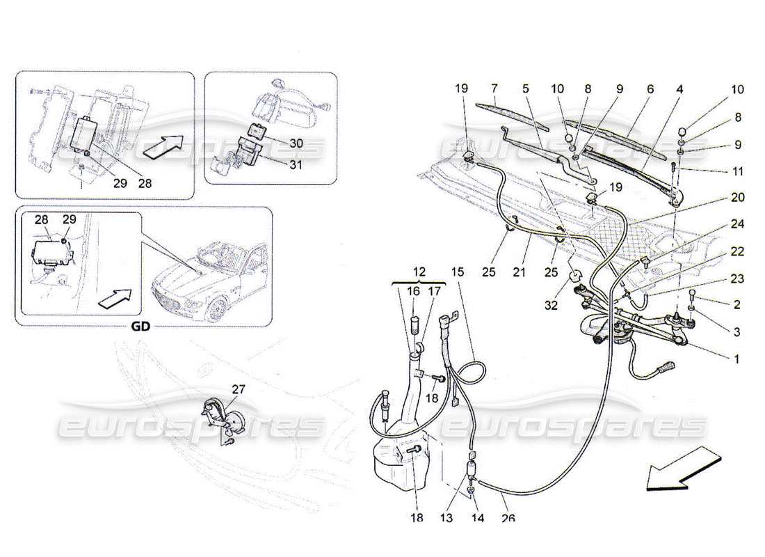 Maserati QTP. (2010) 4.2 external vehicle devices Parts Diagram