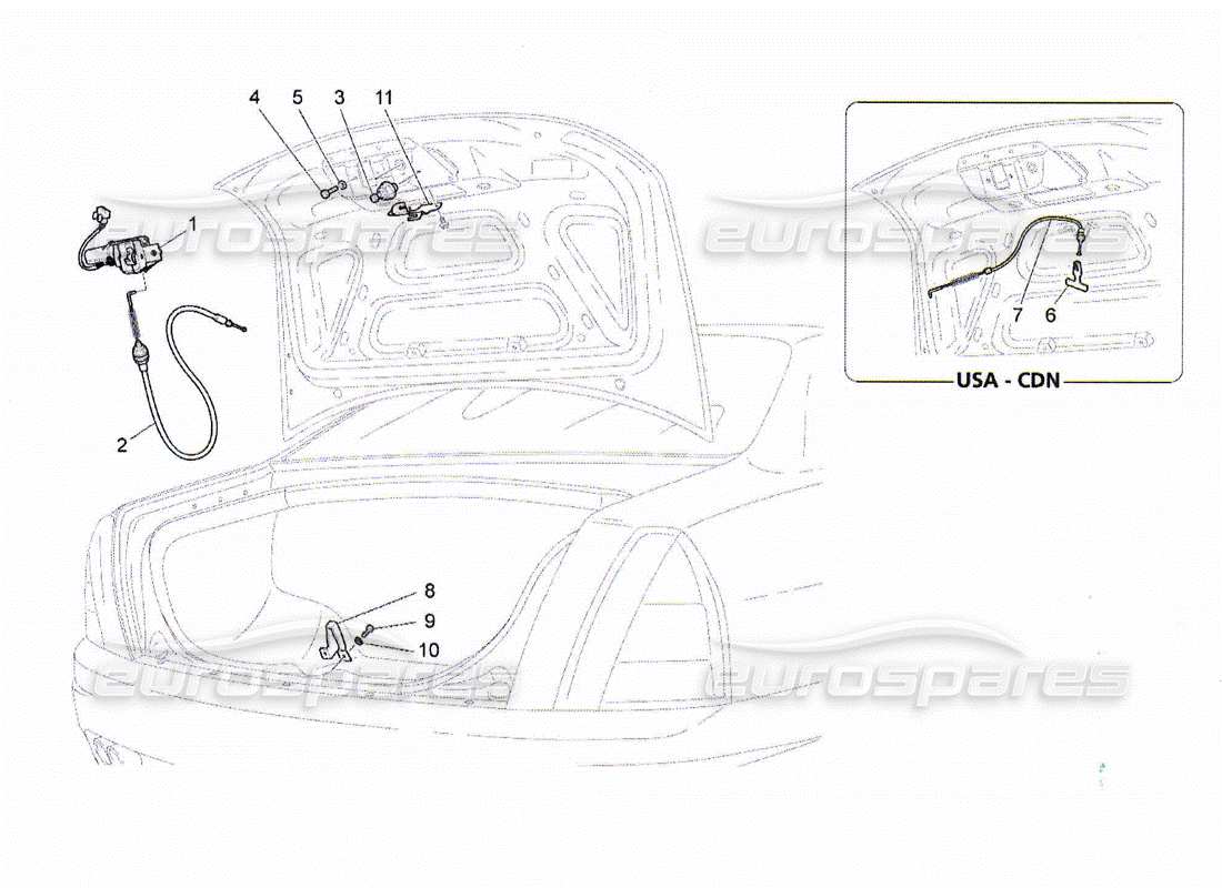 Maserati QTP. (2010) 4.2 rear lid opening control Parts Diagram