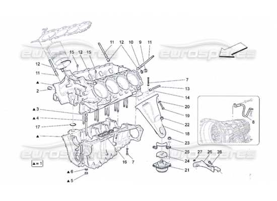 a part diagram from the Maserati Quattroporte M139 (2005-2013) parts catalogue