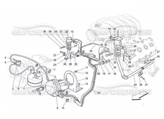 a part diagram from the Maserati Quattroporte M139 (2005-2013) parts catalogue