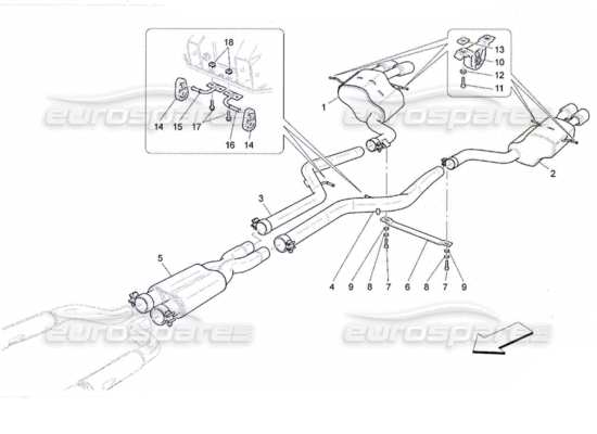 a part diagram from the Maserati Quattroporte M139 (2005-2013) parts catalogue