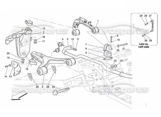 a part diagram from the Maserati Quattroporte M139 (2005-2013) parts catalogue