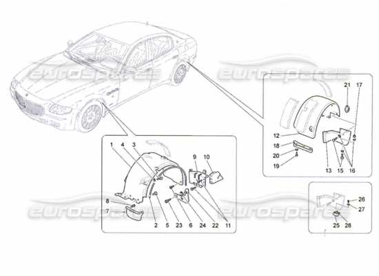 a part diagram from the Maserati Quattroporte M139 (2005-2013) parts catalogue