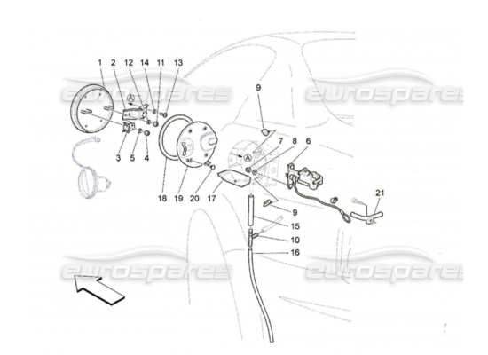 a part diagram from the Maserati Quattroporte M139 (2005-2013) parts catalogue