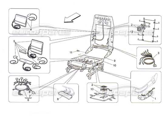 a part diagram from the Maserati Quattroporte M139 (2005-2013) parts catalogue