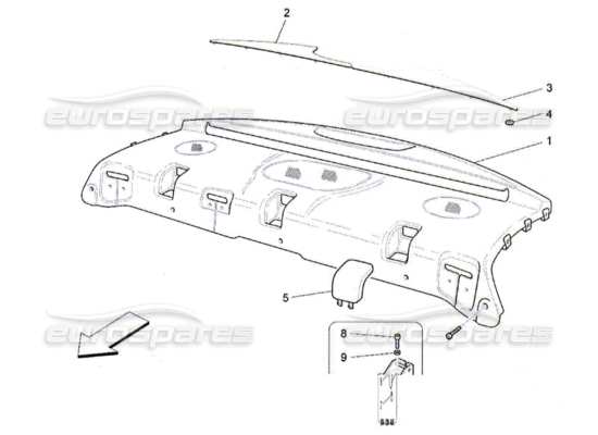 a part diagram from the Maserati Quattroporte M139 (2005-2013) parts catalogue