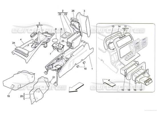 a part diagram from the Maserati Quattroporte M139 (2005-2013) parts catalogue