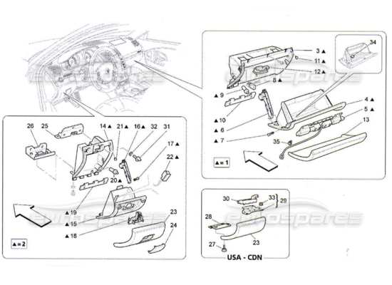 a part diagram from the Maserati Quattroporte M139 (2005-2013) parts catalogue