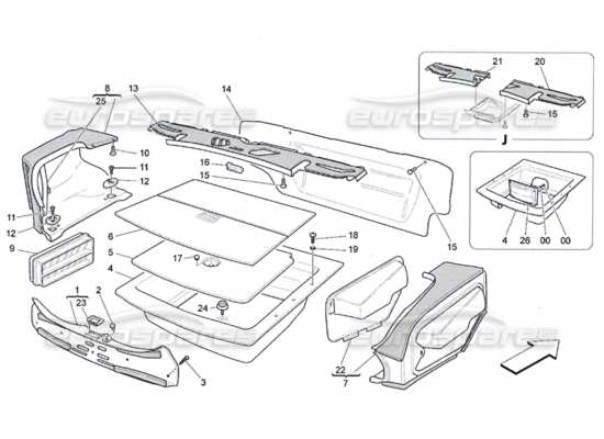 a part diagram from the Maserati Quattroporte M139 (2005-2013) parts catalogue