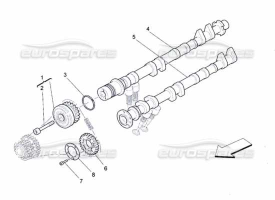 a part diagram from the Maserati Quattroporte M139 (2005-2013) parts catalogue