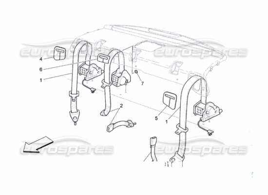 a part diagram from the Maserati Quattroporte M139 (2005-2013) parts catalogue