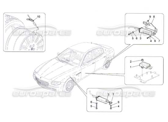 a part diagram from the Maserati Quattroporte M139 (2005-2013) parts catalogue