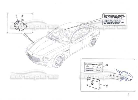 a part diagram from the Maserati Quattroporte M139 (2005-2013) parts catalogue