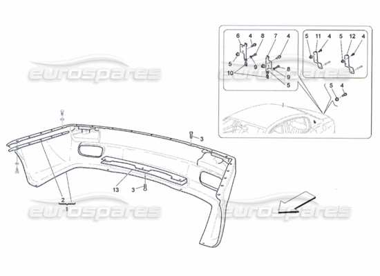 a part diagram from the Maserati Quattroporte M139 (2005-2013) parts catalogue