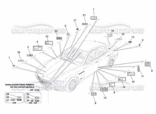 a part diagram from the Maserati Quattroporte M139 (2005-2013) parts catalogue