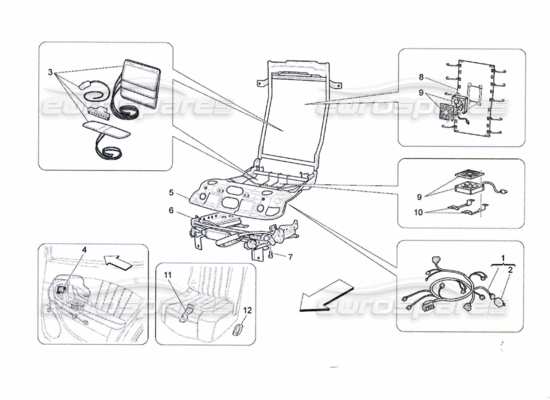 a part diagram from the Maserati Quattroporte M139 (2005-2013) parts catalogue