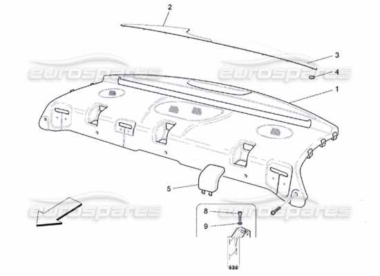 a part diagram from the Maserati Quattroporte M139 (2005-2013) parts catalogue