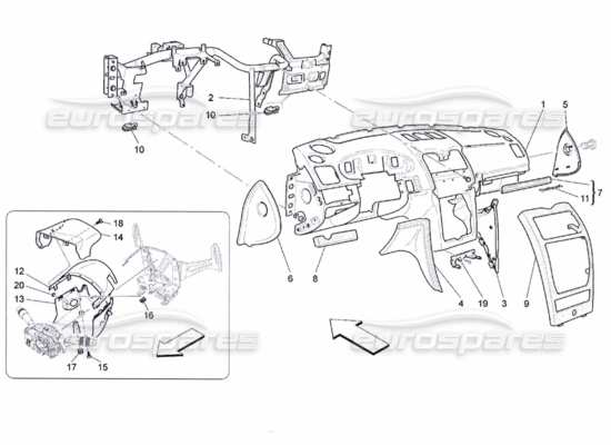 a part diagram from the Maserati Quattroporte M139 (2005-2013) parts catalogue