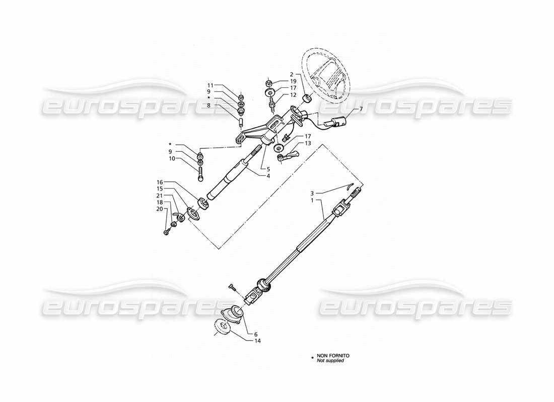 Maserati QTP V8 (1998) Steering Column Parts Diagram