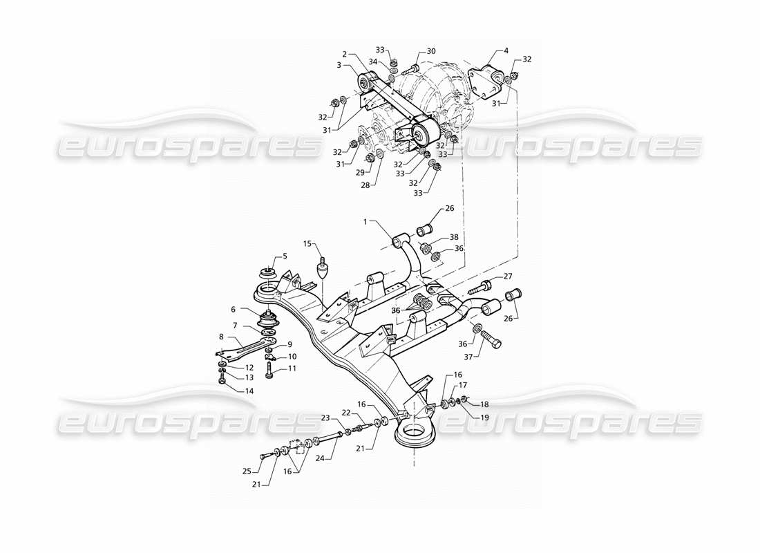 Maserati QTP V8 (1998) Rear Suspension Part Diagram