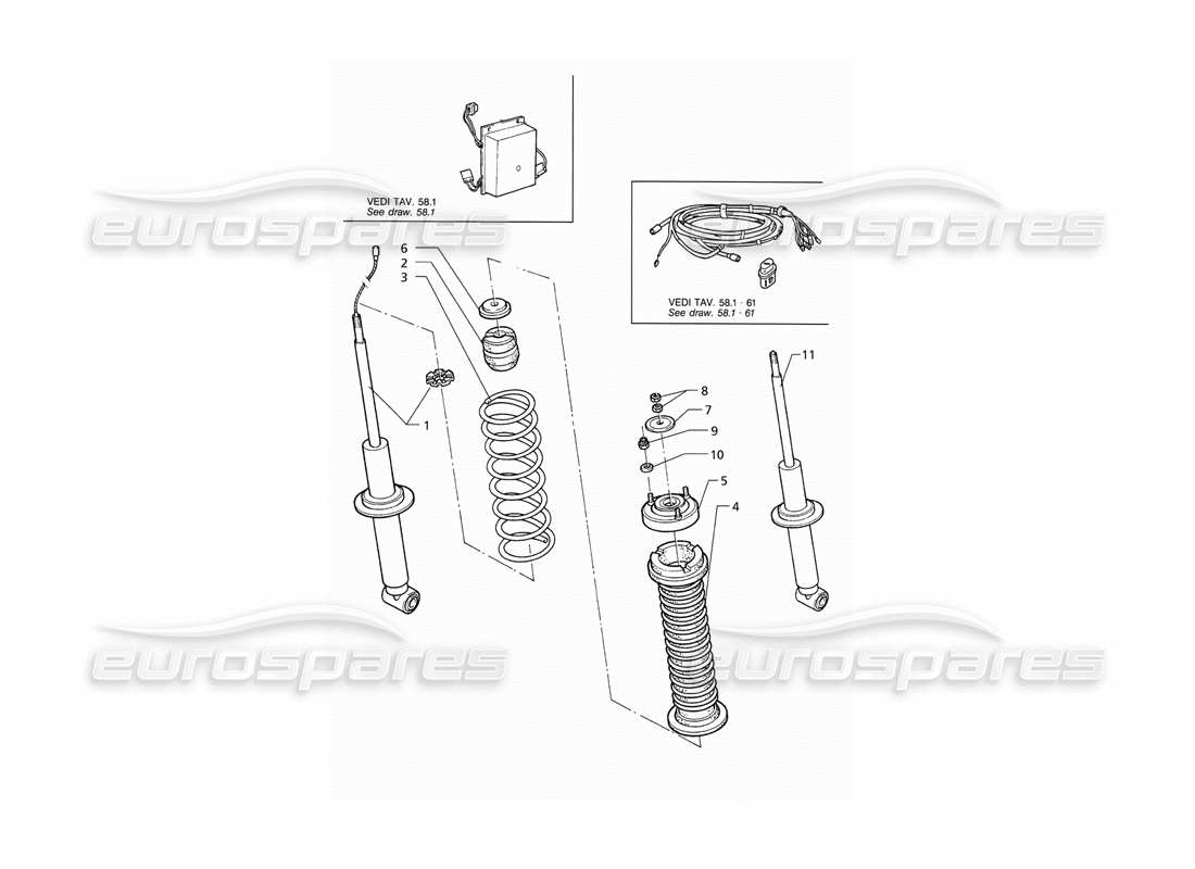 Maserati QTP V8 (1998) REAR SHOCK ABSORBER Part Diagram