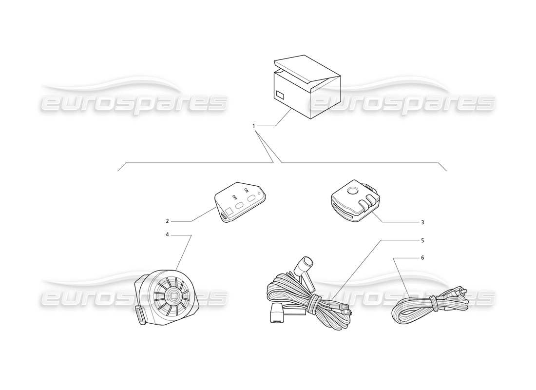 Maserati QTP V8 (1998) Anti Theft System Parts Diagram