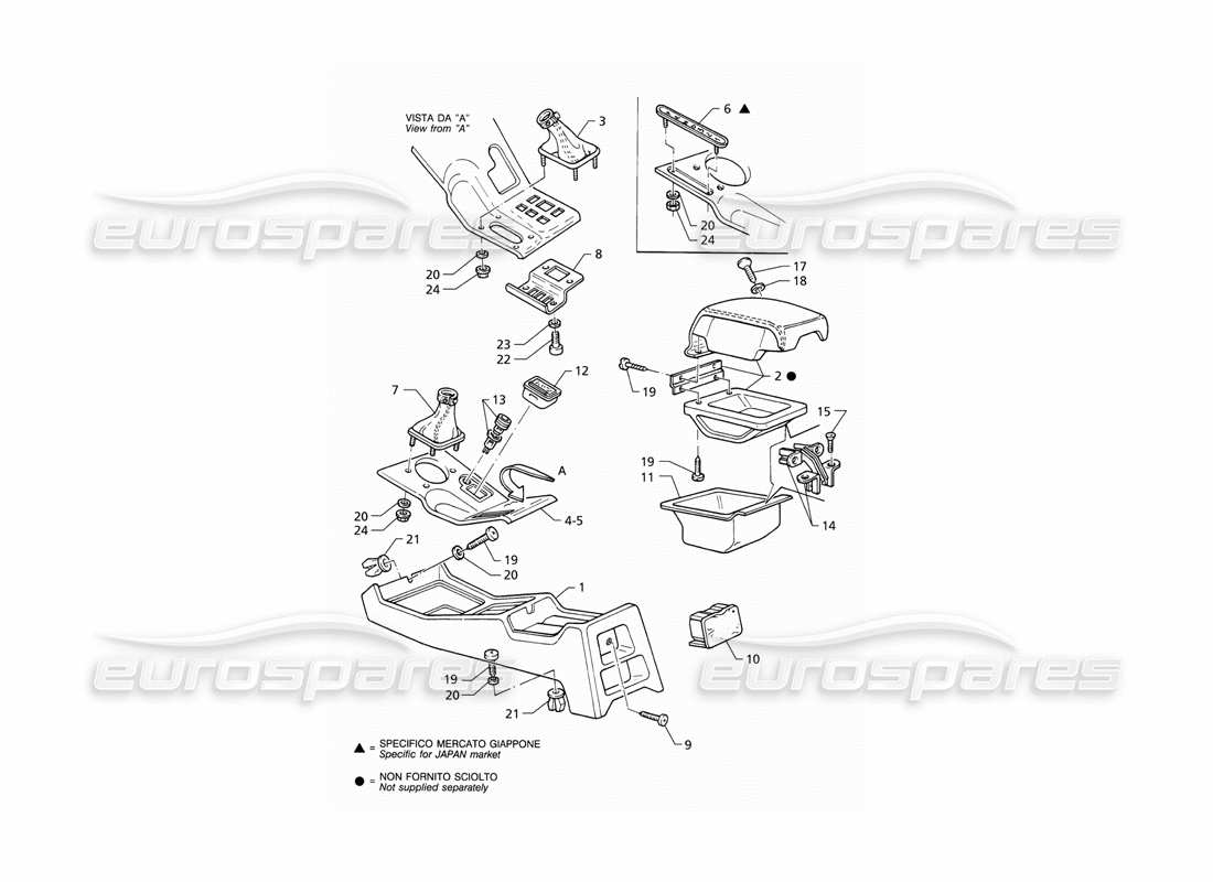 Maserati QTP V8 (1998) Console Parts Diagram