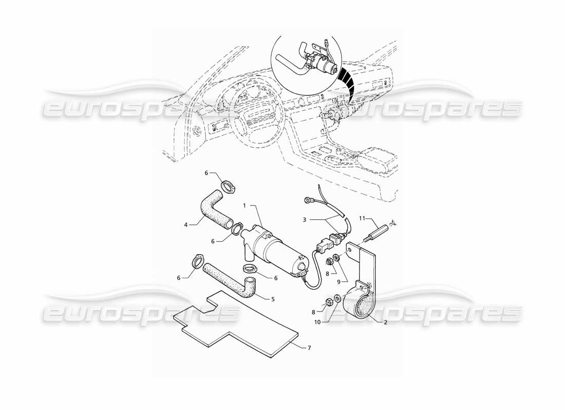 Maserati QTP V8 (1998) Heating Pump Parts Diagram