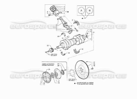 a part diagram from the Maserati Quattroporte (1996-2001) parts catalogue