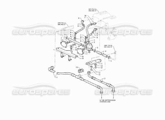 a part diagram from the Maserati Quattroporte (1996-2001) parts catalogue