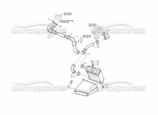 a part diagram from the Maserati Quattroporte (1996-2001) parts catalogue