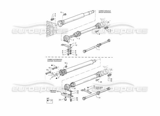 a part diagram from the Maserati Quattroporte (1996-2001) parts catalogue