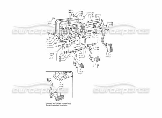 a part diagram from the Maserati Quattroporte (1996-2001) parts catalogue