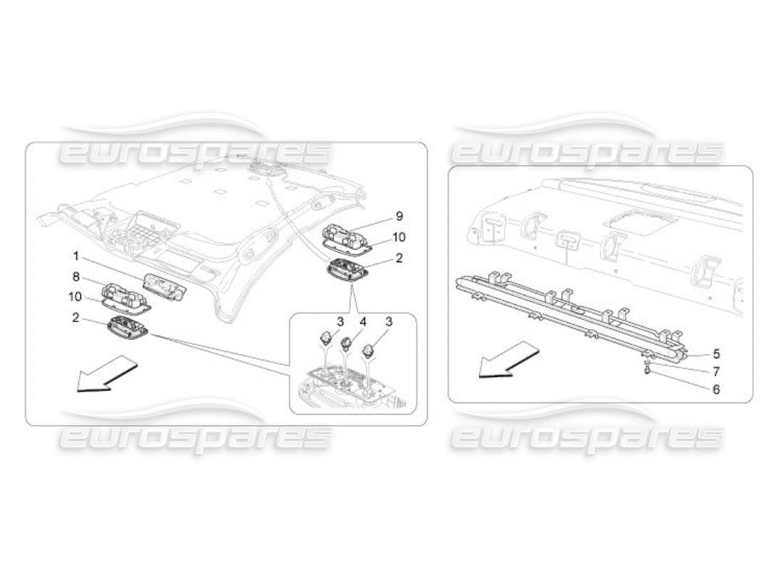 Maserati QTP. (2005) 4.2 INTERNAL VEHICLE DEVICES Parts Diagram