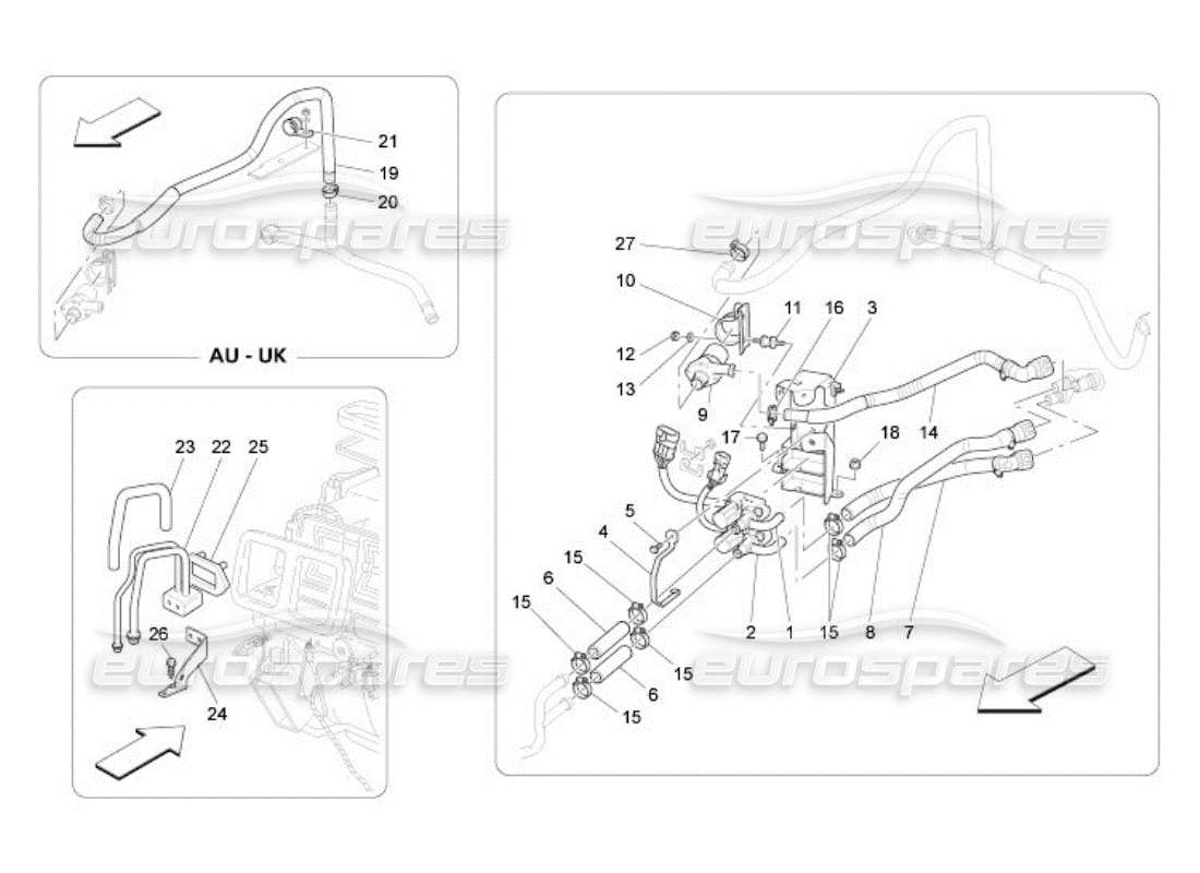 Maserati QTP. (2005) 4.2 A c Unit: Engine Compartment Devices Parts Diagram