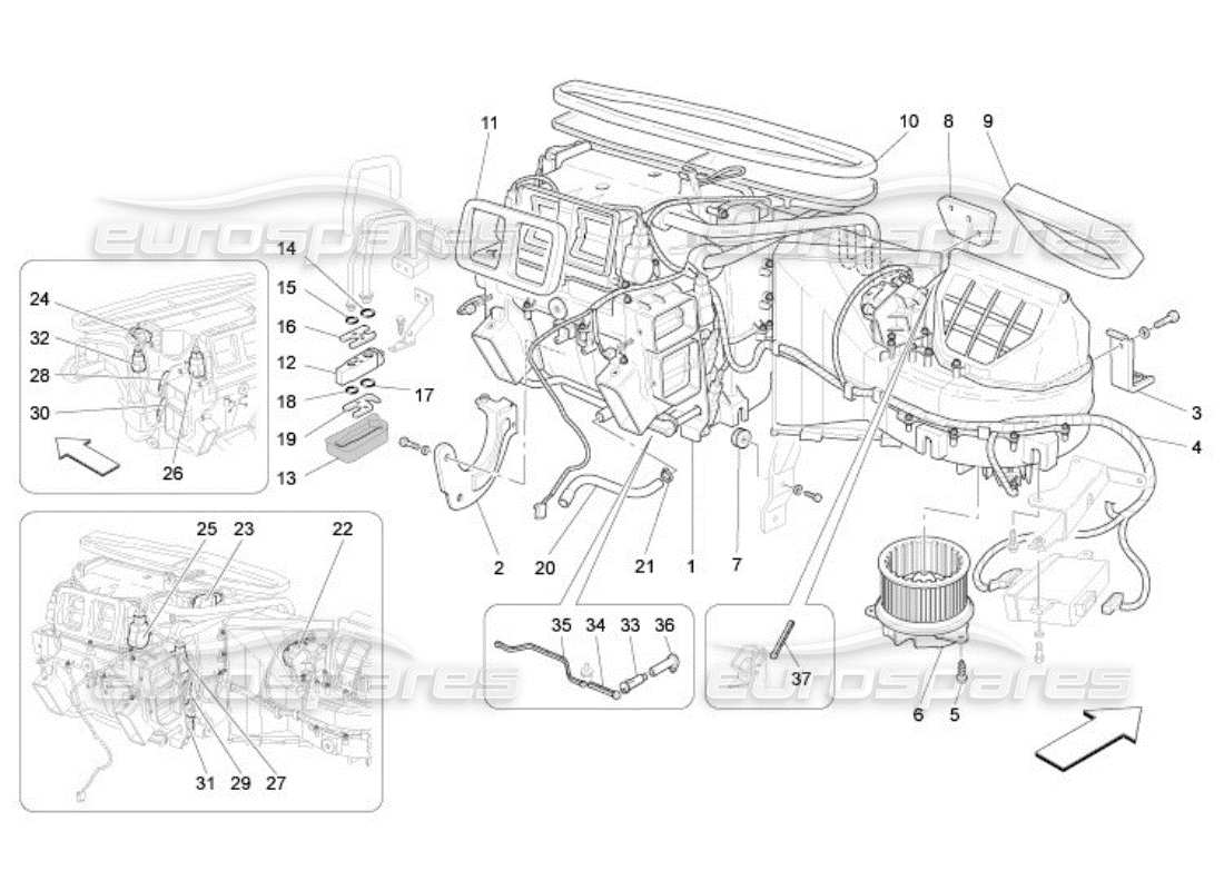 Maserati QTP. (2005) 4.2 A c Unit: Dashboard Devices Parts Diagram