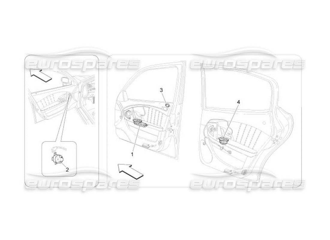 Maserati QTP. (2005) 4.2 door devices Parts Diagram