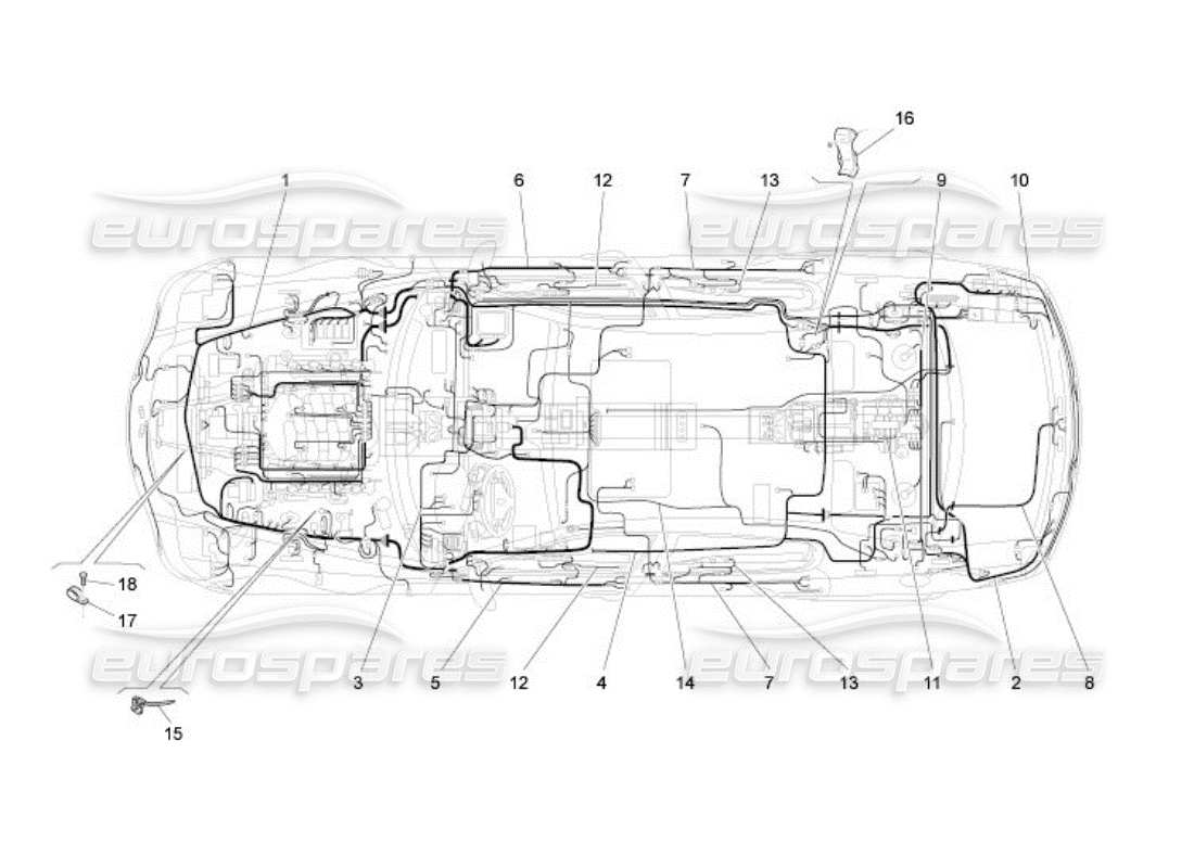 Maserati QTP. (2005) 4.2 main wiring Parts Diagram