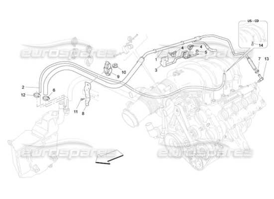 a part diagram from the Maserati Quattroporte M139 (2005-2013) parts catalogue